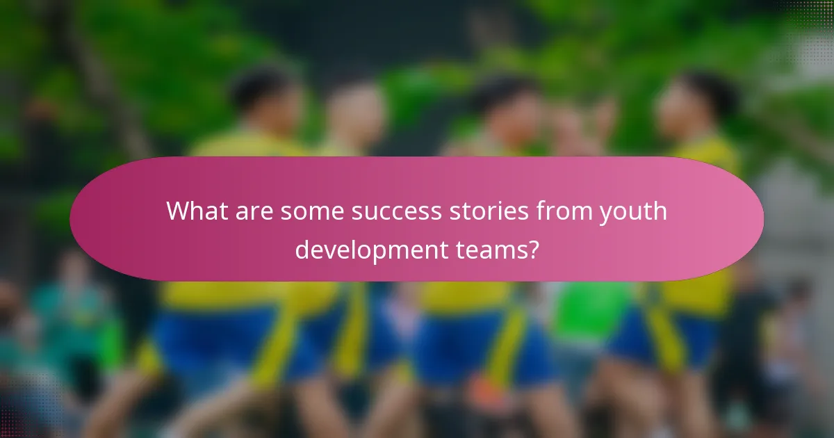 What are some success stories from youth development teams?