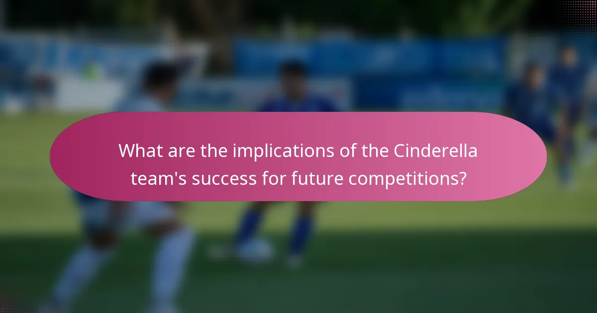 What are the implications of the Cinderella team's success for future competitions?