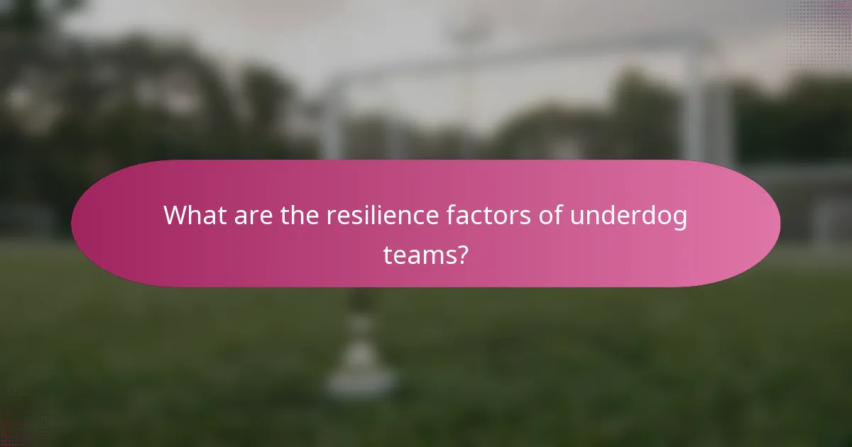 What are the resilience factors of underdog teams?