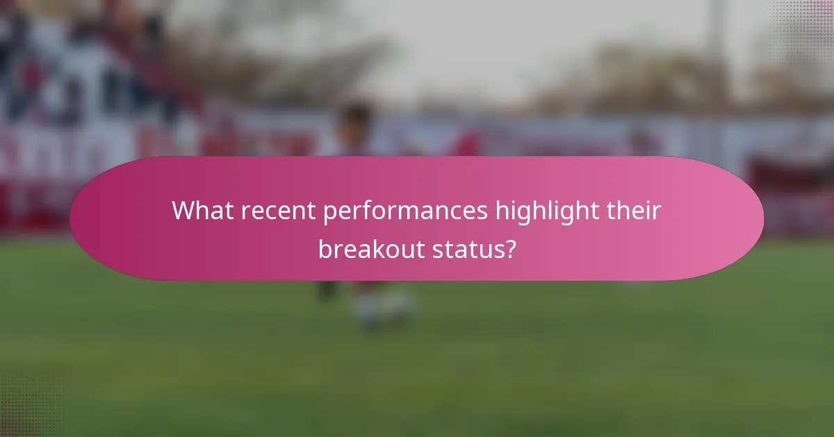 What recent performances highlight their breakout status?