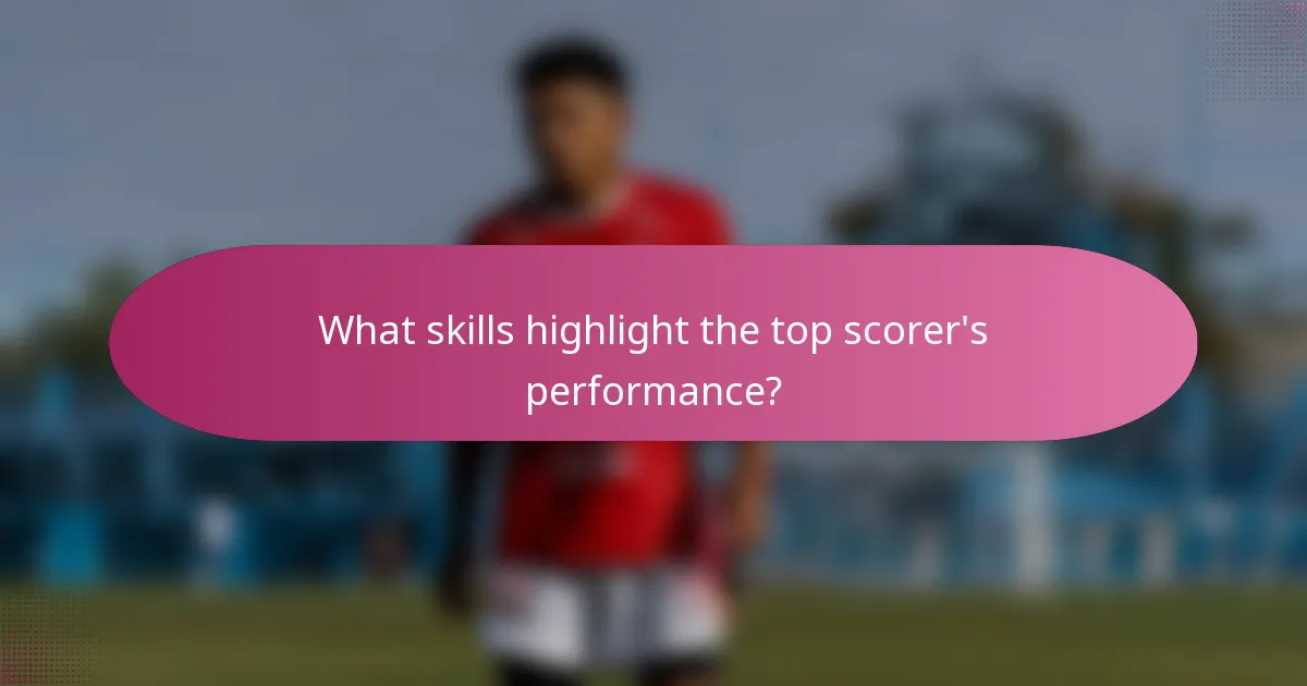 What skills highlight the top scorer's performance?