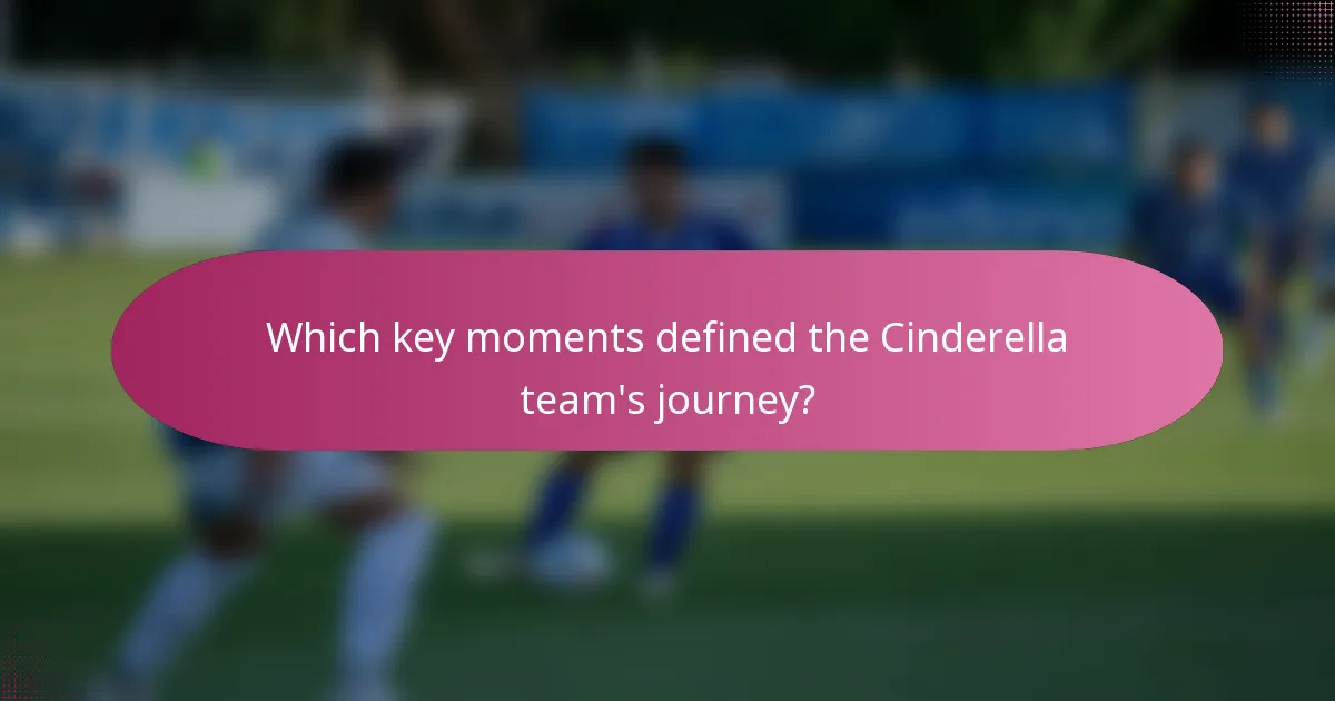 Which key moments defined the Cinderella team's journey?