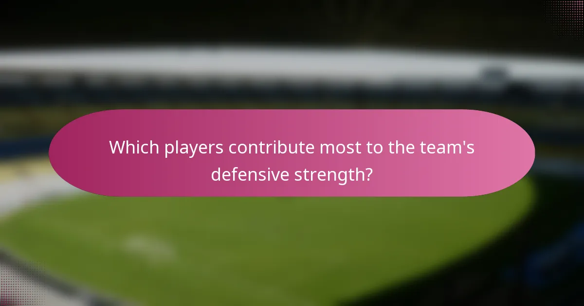 Which players contribute most to the team's defensive strength?
