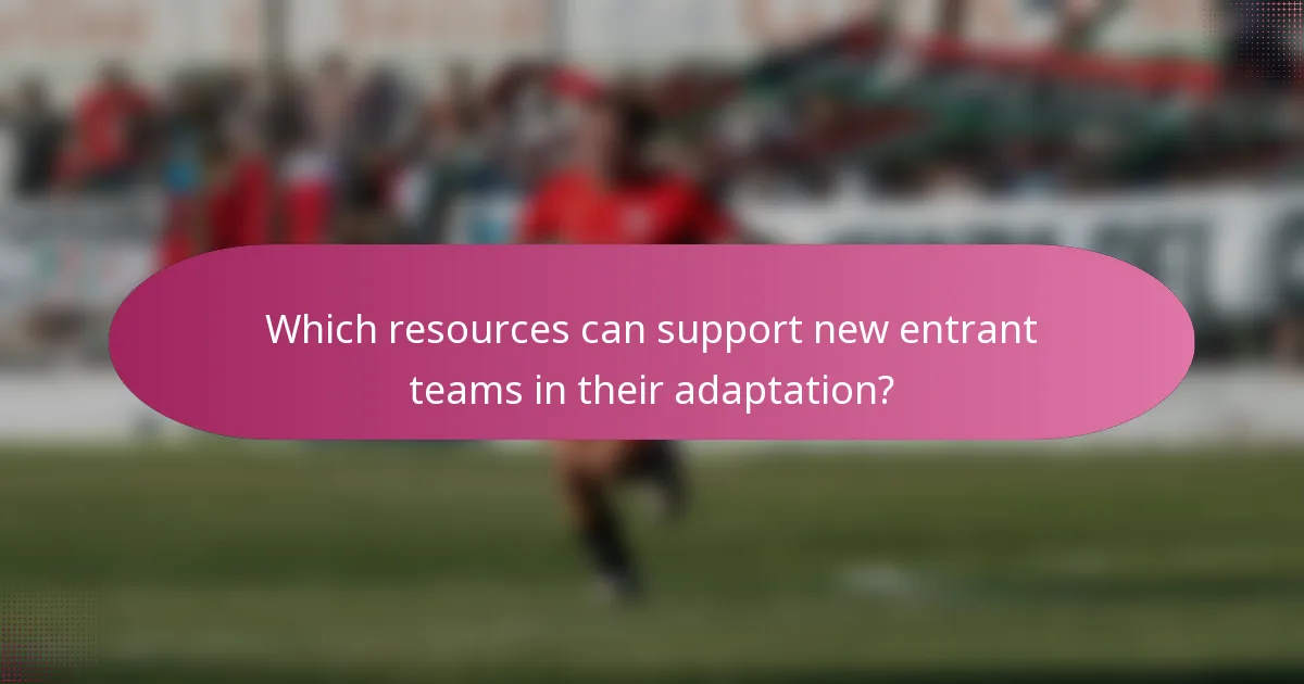 Which resources can support new entrant teams in their adaptation?