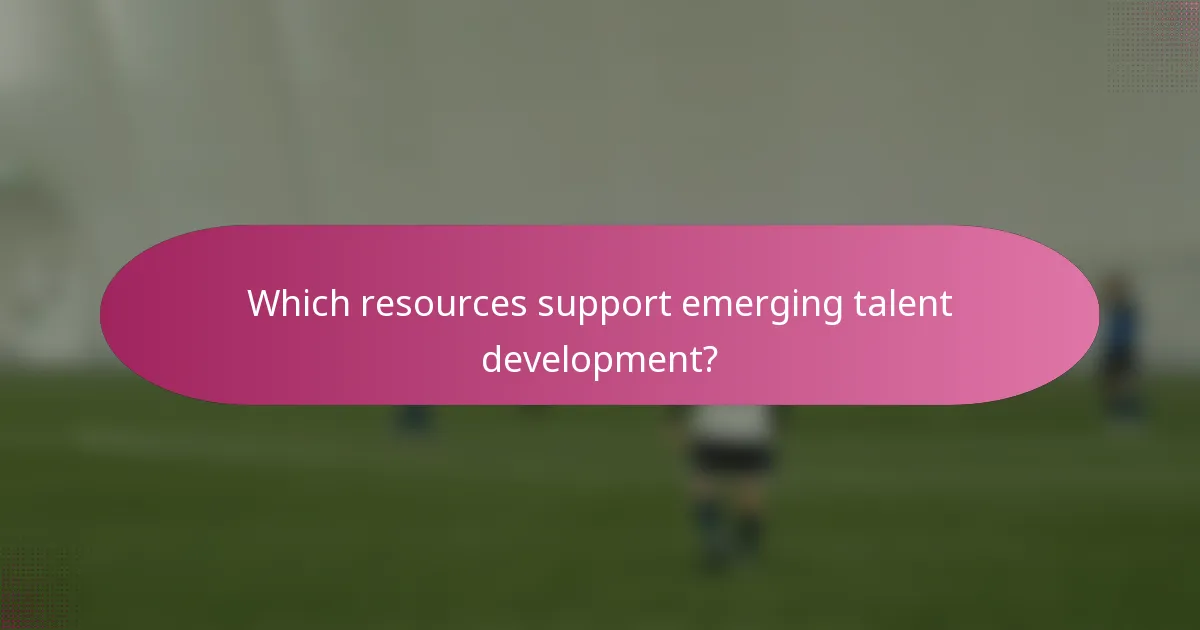 Which resources support emerging talent development?